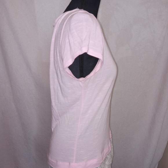 INC International Concepts Light Pink V-Neck Top With Lace Trim - Picture 8 of 12